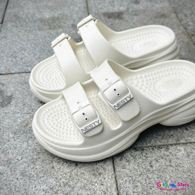 Dép Nữ 2 Quai Ngang Nesty Êm Nhẹ Chống Trơn Trượt Trắng