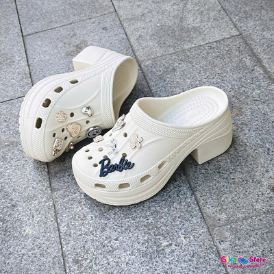 Dép Sục Đúc Nguyên Khối Đế Cao 9cm EVA Êm Nhẹ Màu Kem